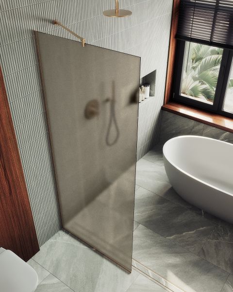 Душевая перегородка MaybahGlass MGD-697-2у 79см бронза